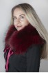 Bordeaux Finnraccoon fur collar-neck warmer